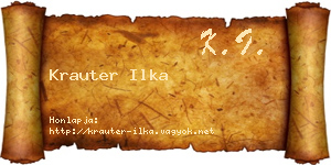 Krauter Ilka névjegykártya